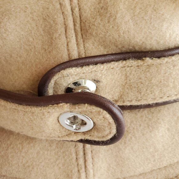 NWT Coach Wool Hat in Camel with Dark brown leather trim (FS2696) - Picture 6 of 13